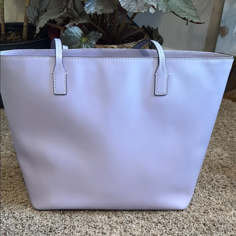 kate spade Lilac Leather Tote with Gold Logo
